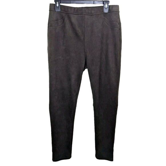 Anthropologie X Sanctuary Brown Faux Suede High Rise Pull On Pants Large - Picture 2 of 15